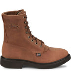 Justin Livestock 8" Men's Lace Up Cowhide Workboots Boots (Aged Bark Brown)