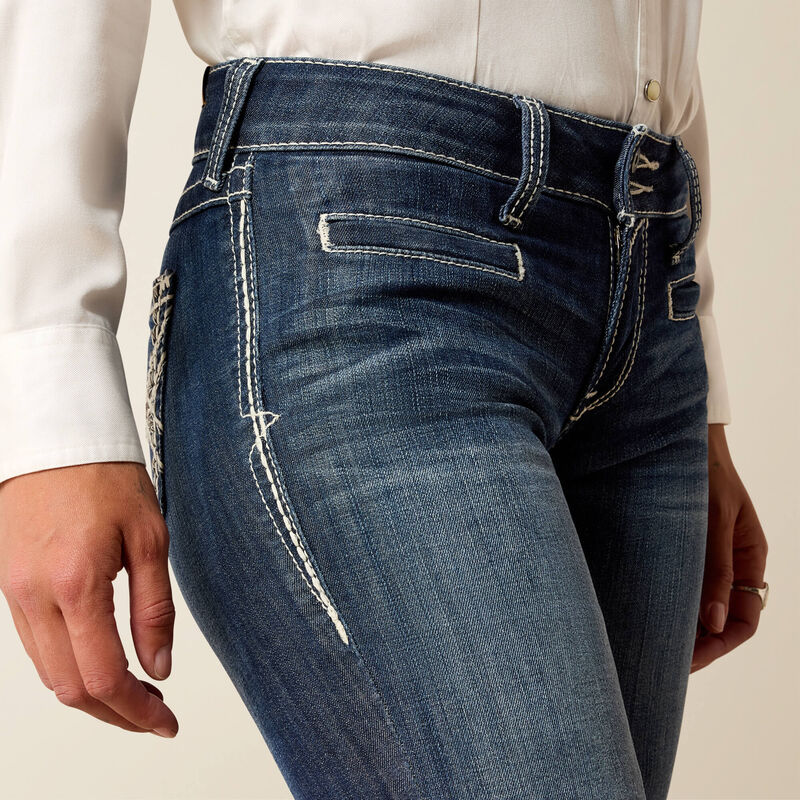 ARIAT Women's Trouser Mid Rise Stretch Entwined Wide Leg Jean
