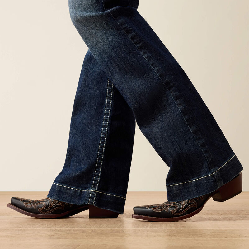 ARIAT Women's Trouser Mid Rise Stretch Entwined Wide Leg Jean