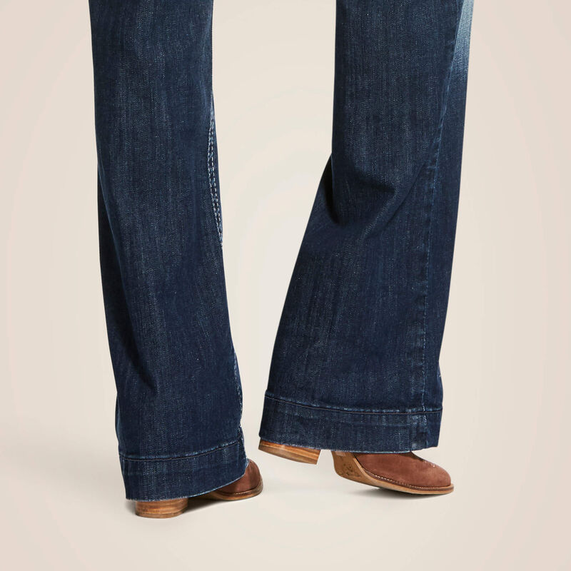 ARIAT Women's Trouser Mid Rise Stretch Entwined Wide Leg Jean