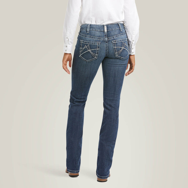 ARIAT Women's R.E.A.L. Mid Rise Arrow Gianna Straight Jean