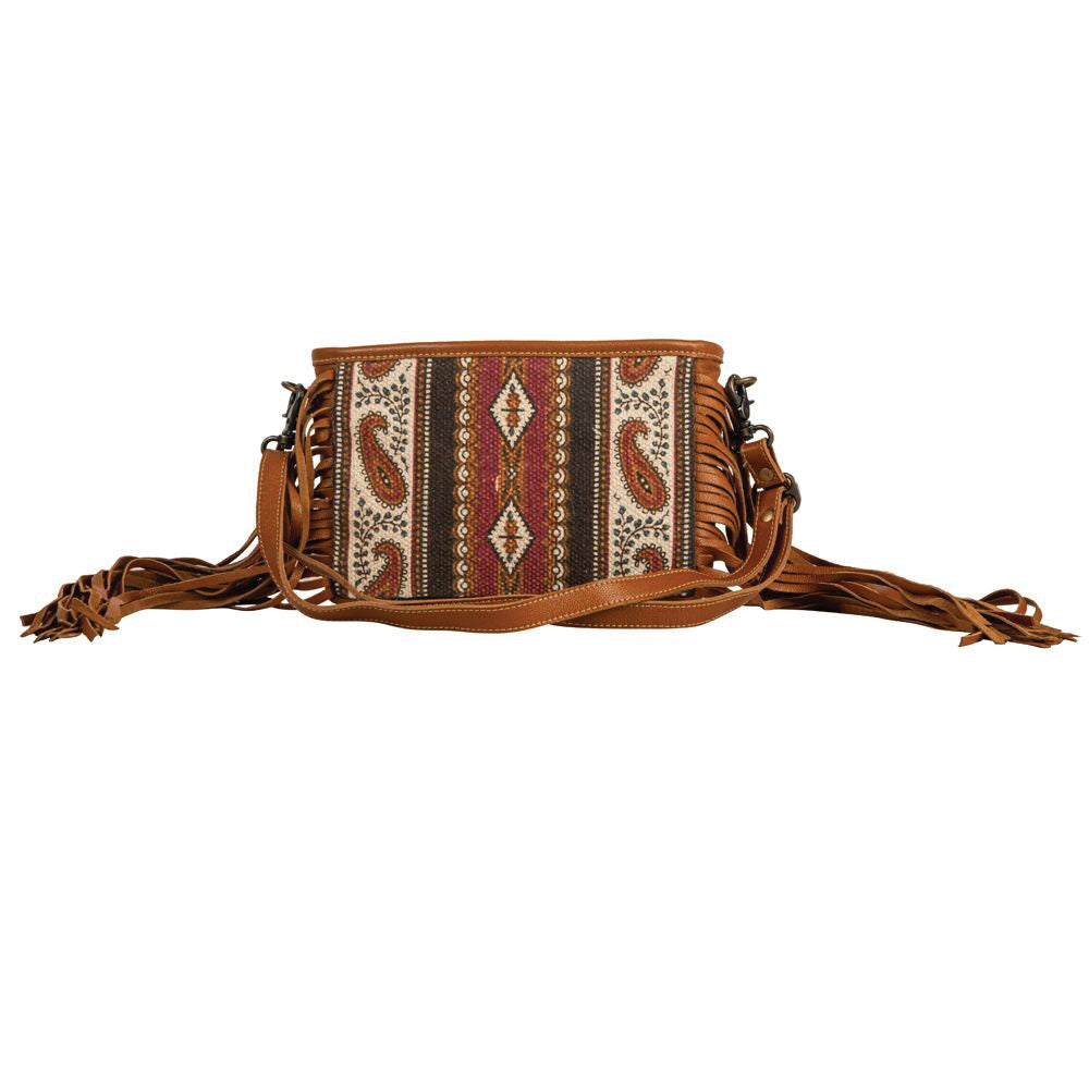 MYRA Mojave Paisley Fringed Small Crossbody Bag