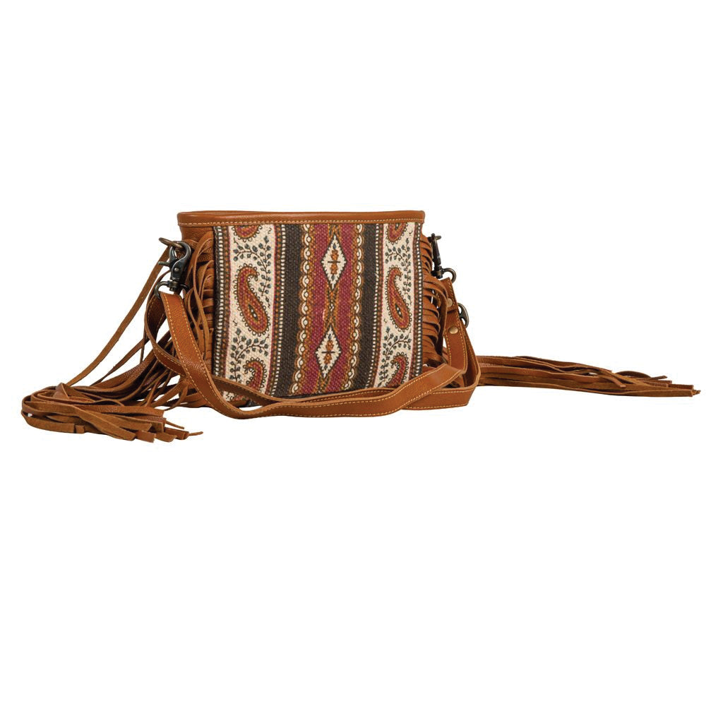 MYRA Mojave Paisley Fringed Small Crossbody Bag