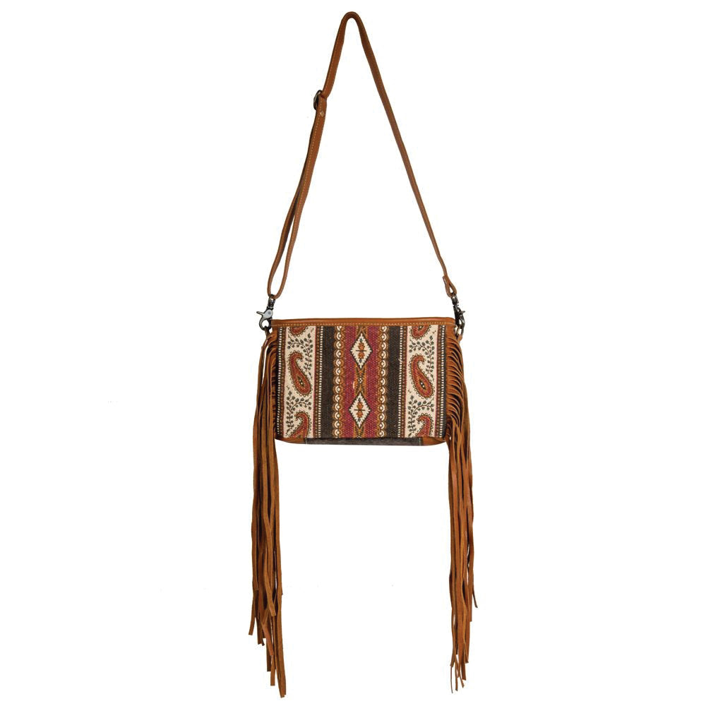 MYRA Mojave Paisley Fringed Small Crossbody Bag