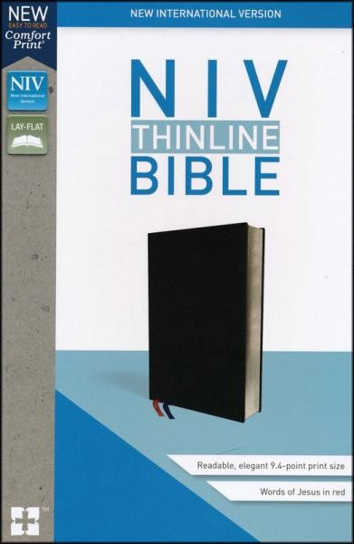 NIV Thinline Bible (Black Bonded Leather)