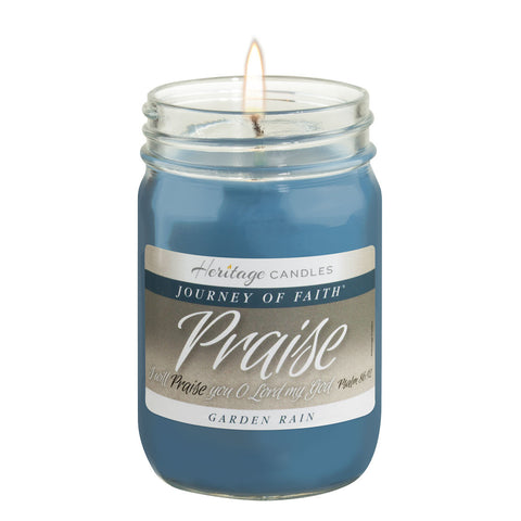 12 Oz PRAISE Garden Rain Journey of Faith Heritage Candles