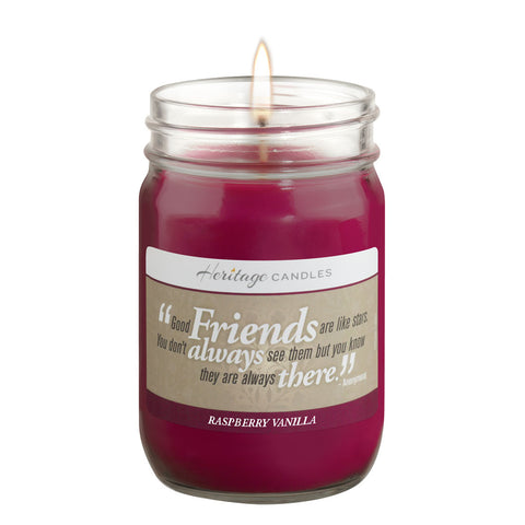12 Oz FRIENDS Raspberry Vanilla Journey of Faith Heritage Candles