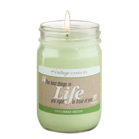 12 Oz LIFE Cucumber Melon Journey of Faith Heritage Candles