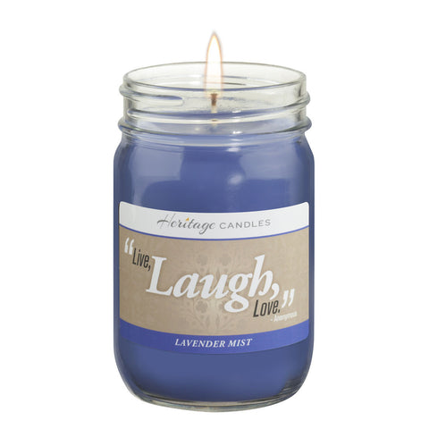 12 Oz LAUGH Lavender Mist Journey of Faith Heritage Candles