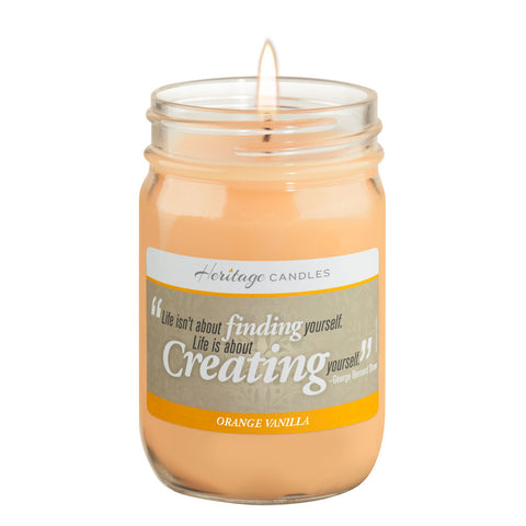 12 Oz CREATING Orange Vanilla Journey of Faith Heritage Candles