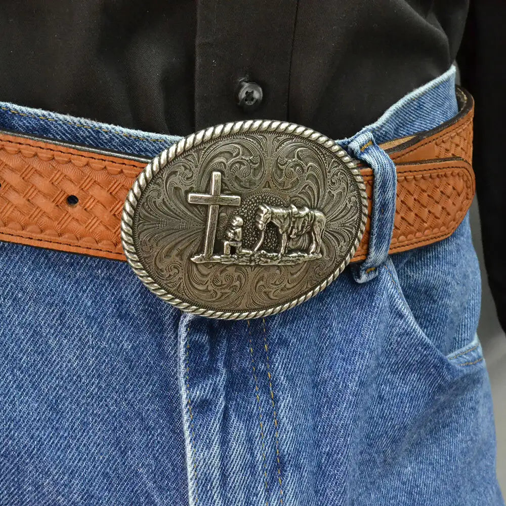 "Christian Cowboy" Montana Silversmiths Attitudes Collection Belt Buckle