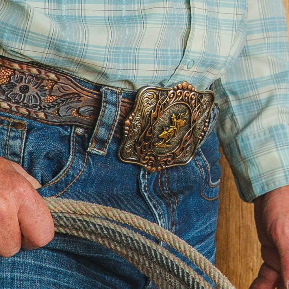 "Code of the West" Montana Silversmiths Attitudes Collection Belt Buckle