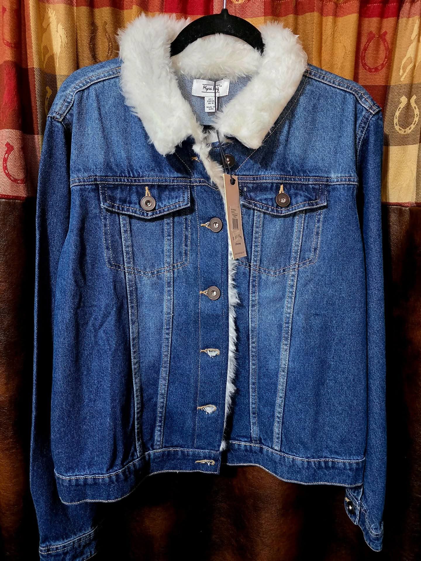Myra Denim Jacket with Faux Fur Trim