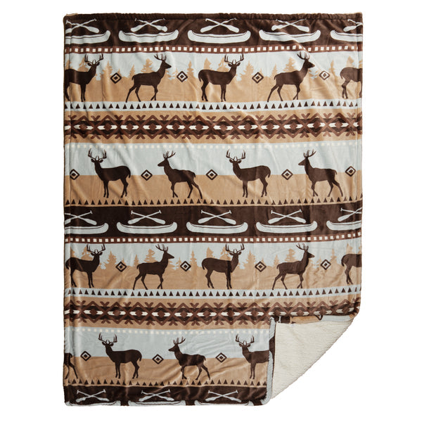 Carstens Buck Lake Plush Sherpa Throw