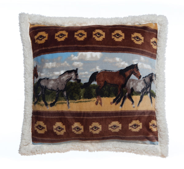 Carstens Horses Plush Sherpa Pillow