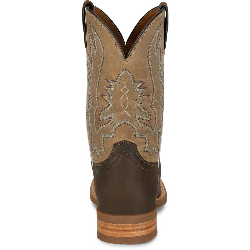 Justin Rustle 11" Men's Western Boots (Grizzly Brown)