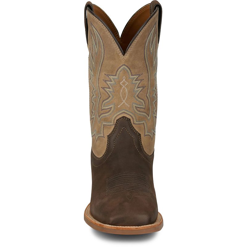 Justin Rustle 11" Men's Western Boots (Grizzly Brown)