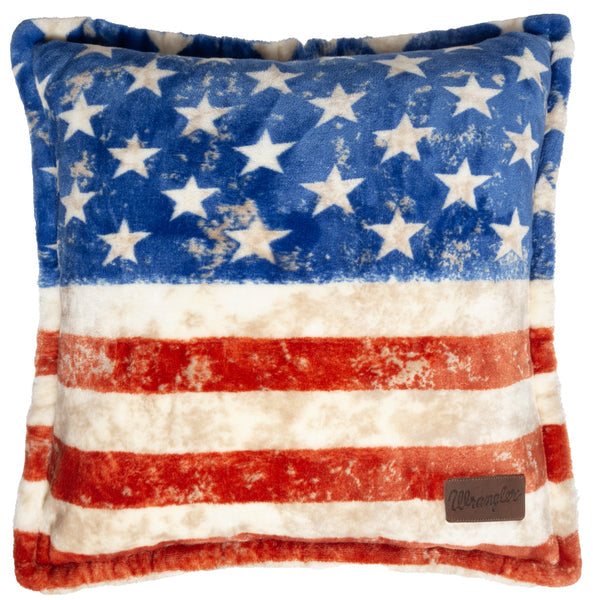 Carstens - Wrangler® Stars & Stripes Plush Sherpa Pillow