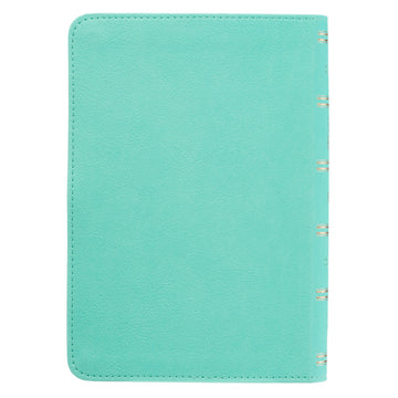 Robin’s-Egg Blue Faux Leather Large Print Compact King James Version Bible