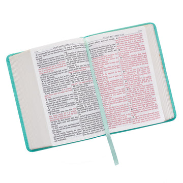 Robin’s-Egg Blue Faux Leather Large Print Compact King James Version Bible