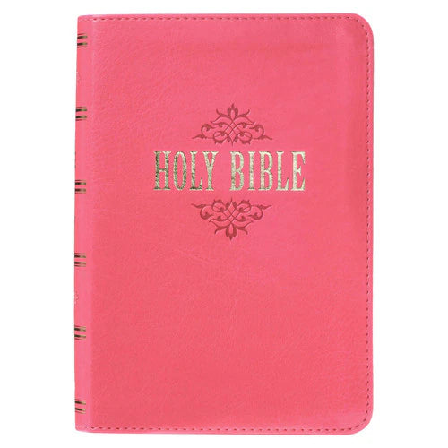 Pink Faux Leather Large Print Compact King James Version Bible
