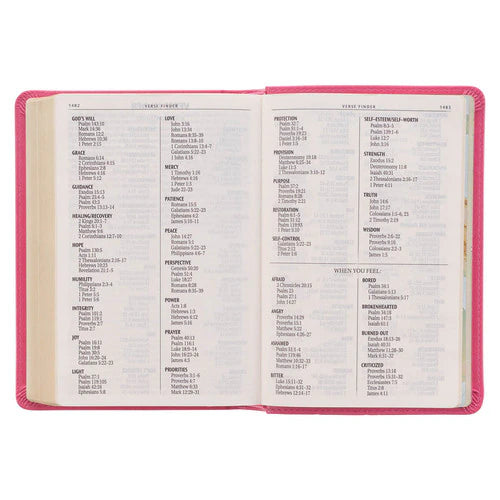 Pink Faux Leather Large Print Compact King James Version Bible