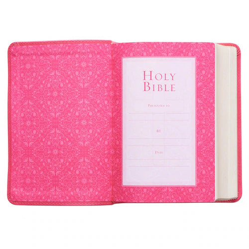 Pink Faux Leather Large Print Compact King James Version Bible