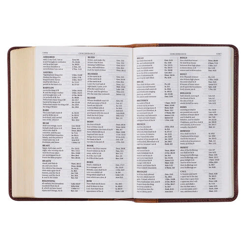 Saddle Tan & Butterscotch Large Print Compact Bible (KJV)