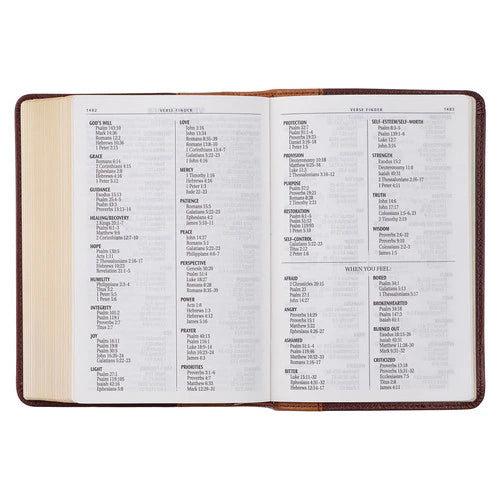 Saddle Tan & Butterscotch Large Print Compact Bible (KJV)