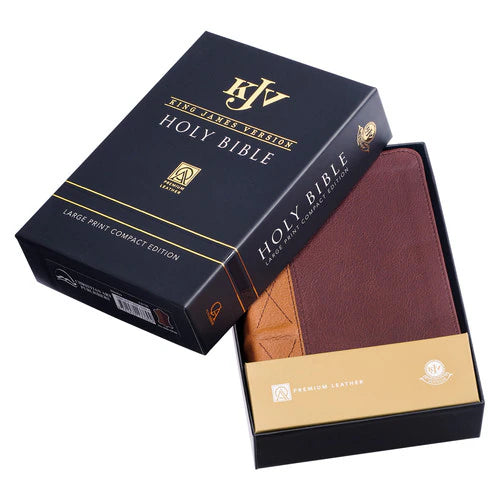 Saddle Tan & Butterscotch Large Print Compact Bible (KJV)
