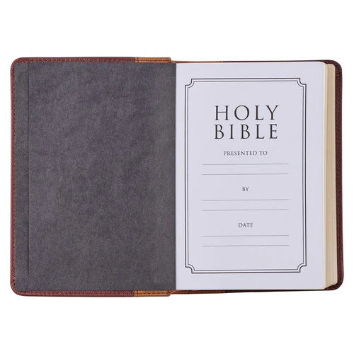 Saddle Tan & Butterscotch Large Print Compact Bible (KJV)