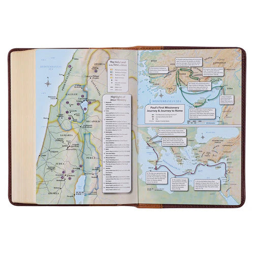 Saddle Tan & Butterscotch Large Print Compact Bible (KJV)
