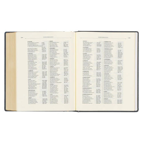 Iron Gray Faux Leather Large Print Note Taking Bible (KJV) - Hardcover