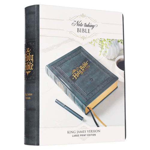 Iron Gray Faux Leather Large Print Note Taking Bible (KJV) - Hardcover
