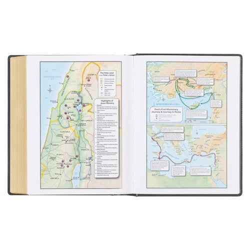 Iron Gray Faux Leather Large Print Note Taking Bible (KJV) - Hardcover