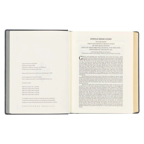 Iron Gray Faux Leather Large Print Note Taking Bible (KJV) - Hardcover