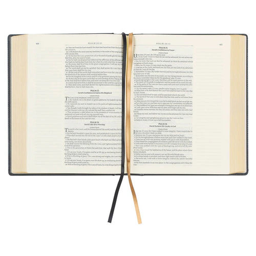 Iron Gray Faux Leather Large Print Note Taking Bible (KJV) - Hardcover