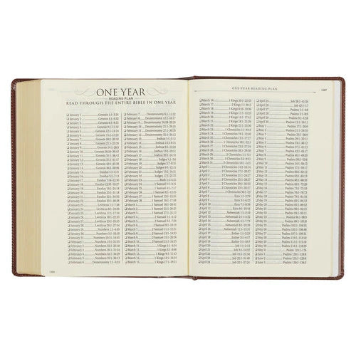 Saddle Tan Faux Leather Note Taking Bible (KJV) - Hardcover