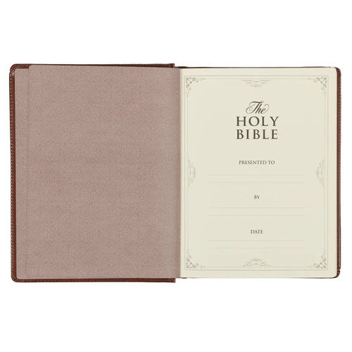 Saddle Tan Faux Leather Note Taking Bible (KJV) - Hardcover