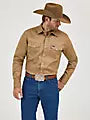 Wrangler Men's Cowboy Cut® Firm Finish Twill Western Snap Work Shirt