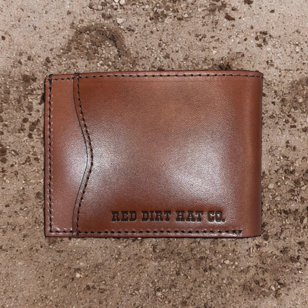 Red Dirt Hat Co. Brown Laced Southwest Medallion Leather Bi-Fold Wallet