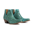 MYRA Women's High Mesa Hand-Tooled Booties (Turquoise)