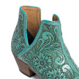 MYRA Women's High Mesa Hand-Tooled Booties (Turquoise)