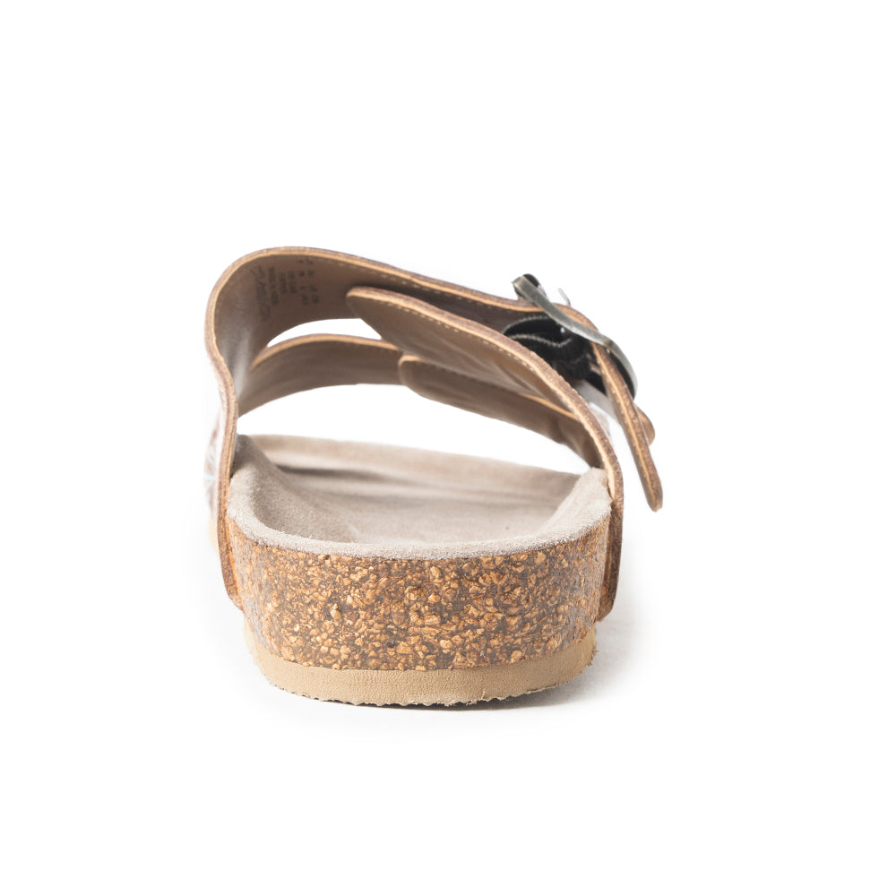 MYRA Falling Feather Sandals In Dark Brown