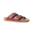 Myra Falling Feather Red Tooled Leather Sandals for Women