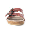 Myra Falling Feather Red Tooled Leather Sandals for Women