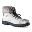 MYRA Women's Turbulent Hairon Leather Boots – Fur Lining, Rugged Sole with Stylish Lace-Up Design for Winter Escapes