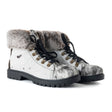 MYRA Women's Turbulent Hairon Leather Boots – Fur Lining, Rugged Sole with Stylish Lace-Up Design for Winter Escapes