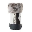 MYRA Women's Turbulent Hairon Leather Boots – Fur Lining, Rugged Sole with Stylish Lace-Up Design for Winter Escapes