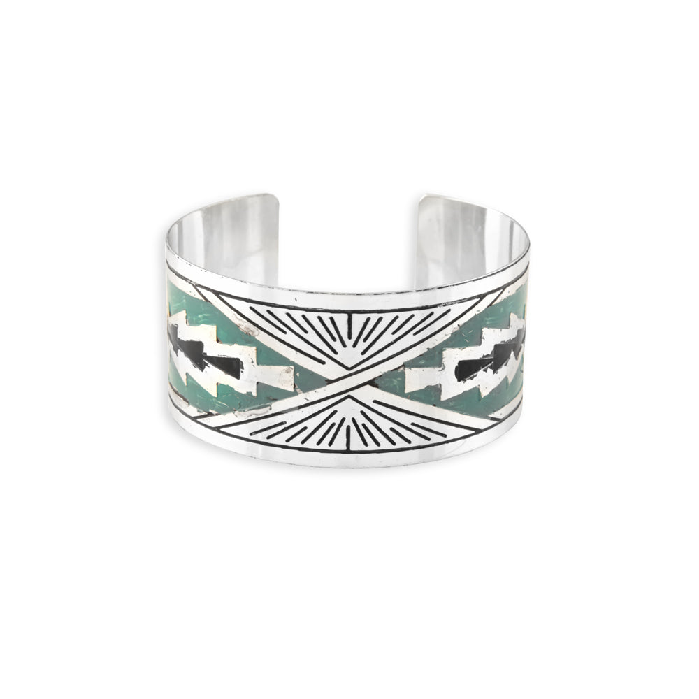 MYRA Day Rise Etched Metal Cuff Bracelet